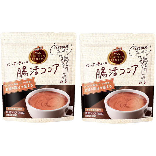 Van Houten Intestinal Balance Cocoa (Pack of 2) - Fiber-rich instant mix beverage - Japan Trend Shop