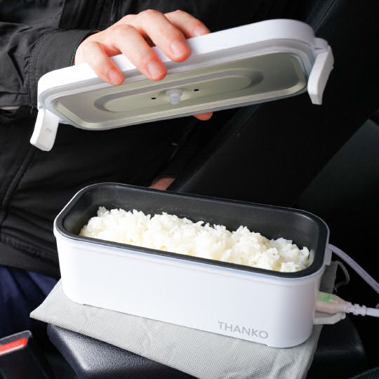 Thanko Car Rice Cooker and Lunch Box - Cooking appliance and food container for use in vehicle - Japan Trend Shop