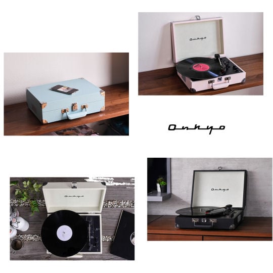 Onkyo Portable Turntable OCP-01 - Vintage-style easy-to-carry vinyl record player - Japan Trend Shop