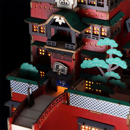 Ki-Gu-Mi Spirited Away Bathhouse Wooden Color Model Kit - Studio Ghibli anime craft project - Japan Trend Shop