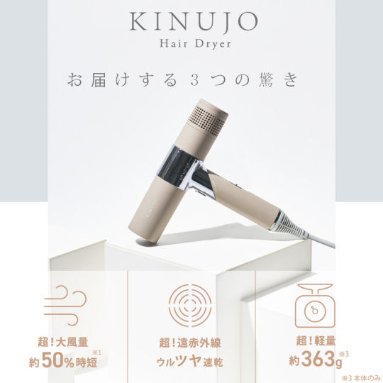 Kinujo Hair Dryer - High air-volume super far infrared blow dryer - Japan Trend Shop