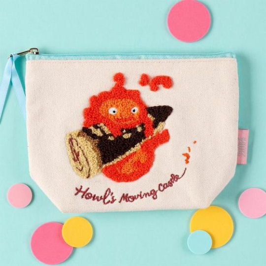 Howl's Moving Castle Chenille Embroidery Pouch - Studio Ghibli anime character embroidered accessory - Japan Trend Shop