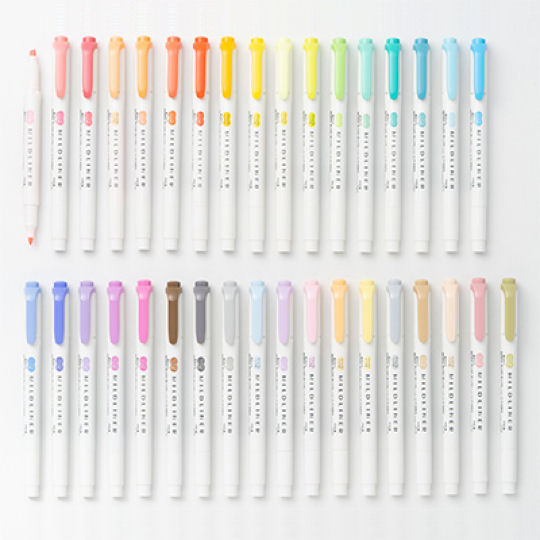 Zebra Mildliner Markers 35-Color Set - Soft-color double-tip highlighter pen pack - Japan Trend Shop
