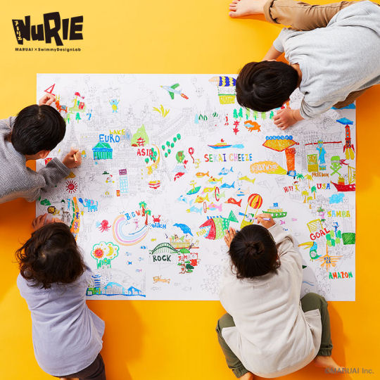Nurie Maki Giant Coloring Sheet - Super-sized art project for children - Japan Trend Shop