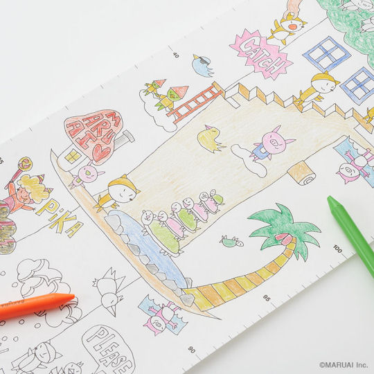 Nurie Roll Coloring Sheet - Roll-shaped art project for children - Japan Trend Shop