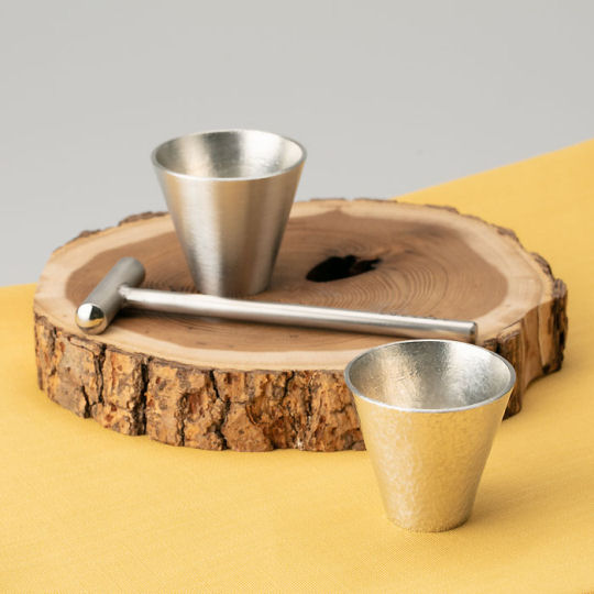 Nousaku Hammered Sake Cup Kit - DIY traditional metalwork drinking vessel - Japan Trend Shop