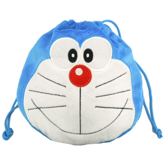 Doraemon Plush Drawstring Pouch - Popular manga and anime character lightweight bag - Japan Trend Shop