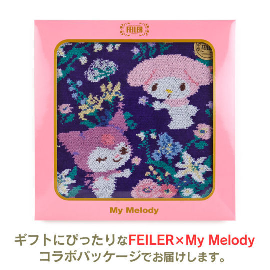 My Melody Kuromi Feiler Handkerchief - Cute Sanrio character chenille mini towel - Japan Trend Shop