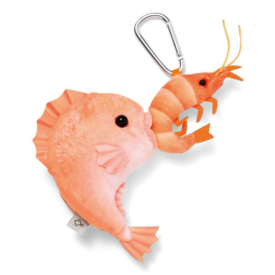 Shrimp and Bream Keychain - Sea creature-themed retractable key ring - Japan Trend Shop