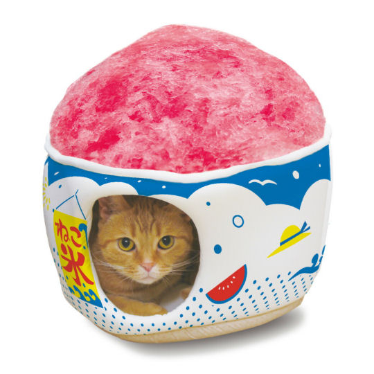 Hinyari Kakigori Cool Cat Bed - Shaved ice candy-shaped feline nest - Japan Trend Shop
