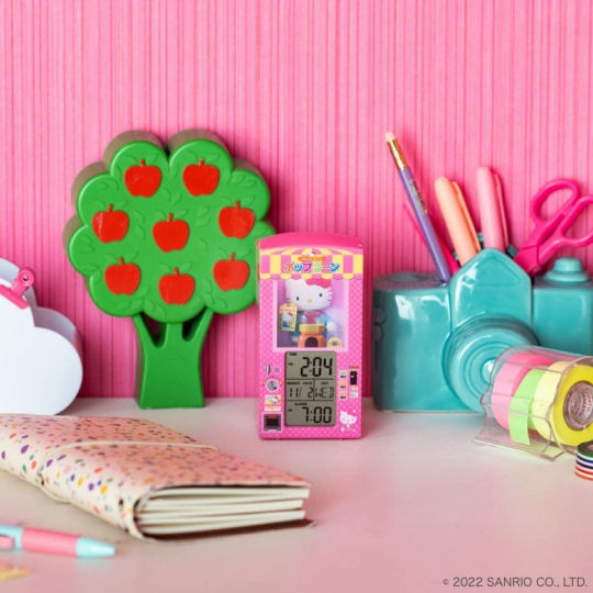Hello Kitty Popcorn Stand Alarm Clock - Arcade game miniature nightstand clock - Japan Trend Shop
