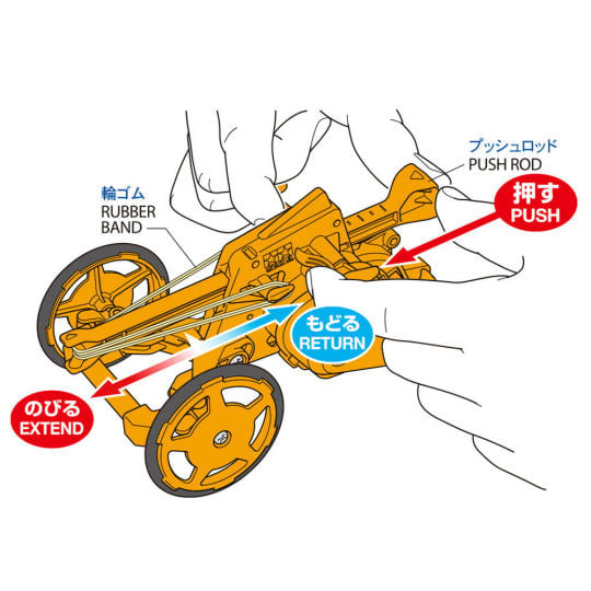 Tamiya Rubber Band Powered Trike - Educational construction kit - Japan Trend Shop