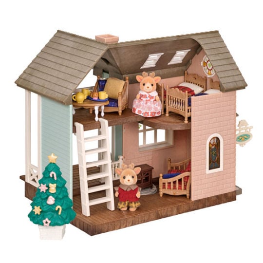 Sylvanian Families Reindeer Siblings and Christmas Holiday Lodge - Xmas-themed animal doll set - Japan Trend Shop