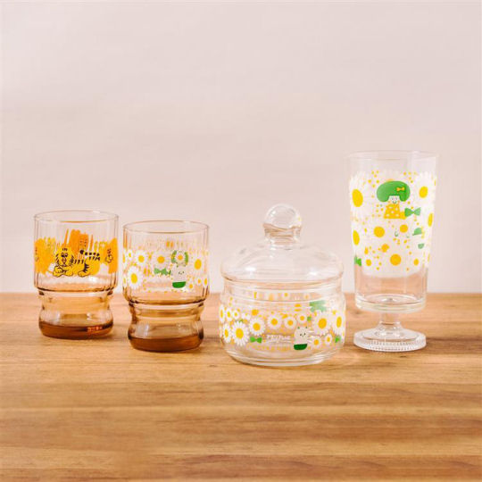 Aderia Retro Mizutama Blooming Flower Glasses - 1970s-style vintage glassware set - Japan Trend Shop