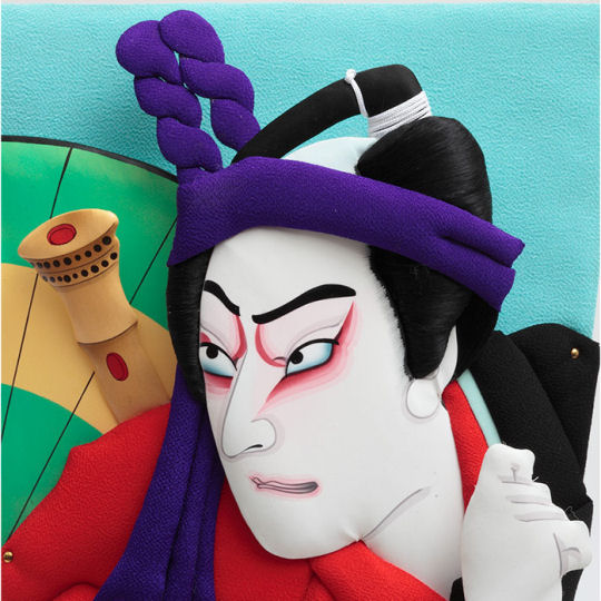 Kyugetsu Kabuki Sukeroku Hagoita - Traditional Japanese theater character on paddle-shaped ornament - Japan Trend Shop