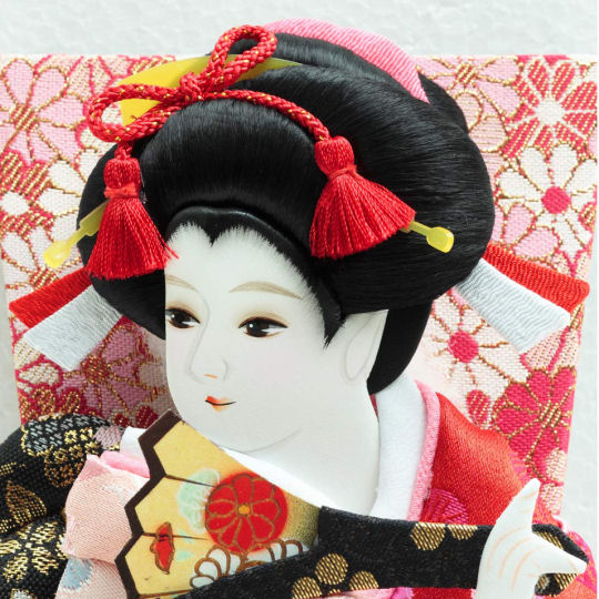 Kyugetsu Geisha Hagoita with Case (Small) - Traditional shuttlecock paddle ornament - Japan Trend Shop