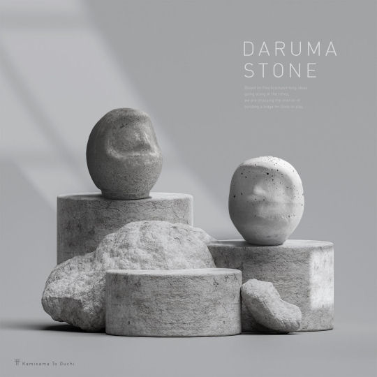Daruma Stone - Good luck charm-shaped mini sculpture - Japan Trend Shop