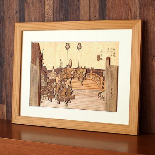 Morning View of Nihonbashi Wooden Collage Art Kit - Utagawa Hiroshige Japanese woodblock print handicraft set - Japan Trend Shop