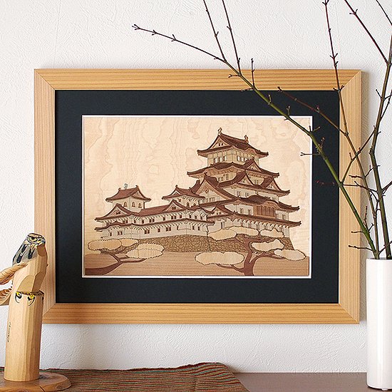 Himeji Castle Wooden Collage Art Kit - Famous Japanese castle handicraft set - Japan Trend Shop