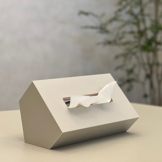 Mg Light Gray Tilted Tissue Box Holder - Uniquely designed tissue paper dispenser - Japan Trend Shop