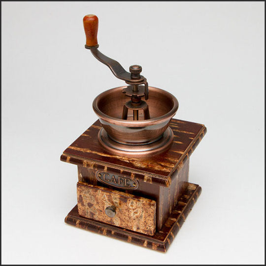 Kabazaiku Coffee Mill - Cherry tree bark beans grinder made in traditional crafts style - Japan Trend Shop