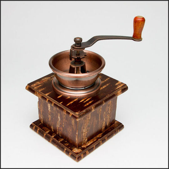 Kabazaiku Coffee Mill - Cherry tree bark beans grinder made in traditional crafts style - Japan Trend Shop