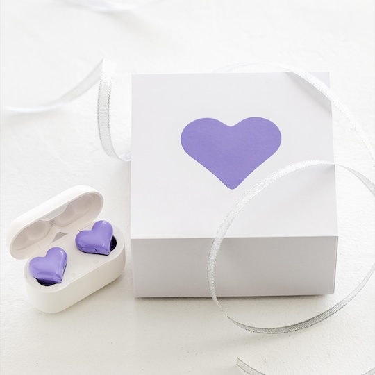 HeartBuds Earphones Purple - Heart-shaped wireless Bluetooth earbuds - Japan Trend Shop