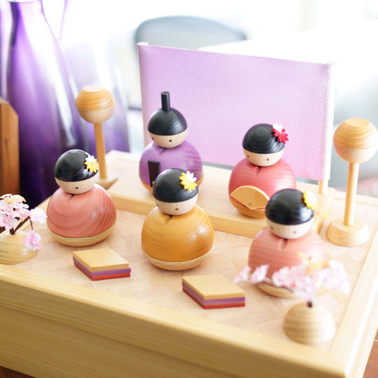 Wooden Hinamatsuri Dolls Set - Natural wood handmade Girls' Day decoration toys - Japan Trend Shop