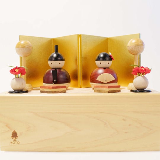 Wooden Hinamatsuri Dolls Set - Natural wood handmade Girls' Day decoration toys - Japan Trend Shop