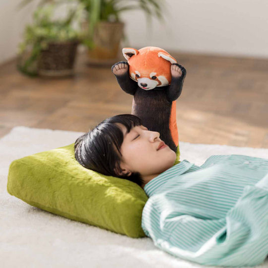 Threatening Red Panda Cushion - Funny animal napping pillow - Japan Trend Shop