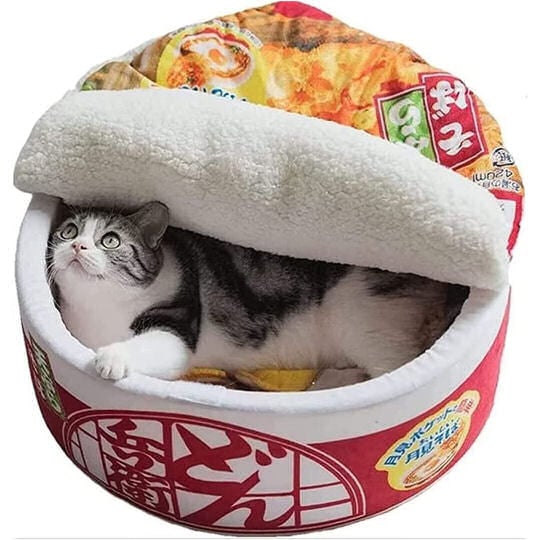 Instant Noodles Pet Bed - Udon cup-themed cat and dog nest - Japan Trend Shop