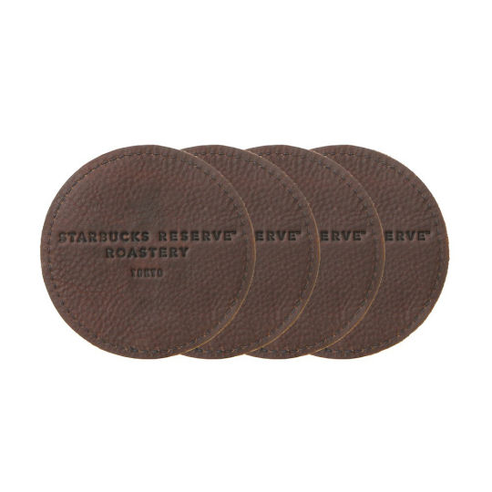 Starbucks Reserve Roastery Tokyo Leather Coasters - Coffee shop chain drink mats - Japan Trend Shop