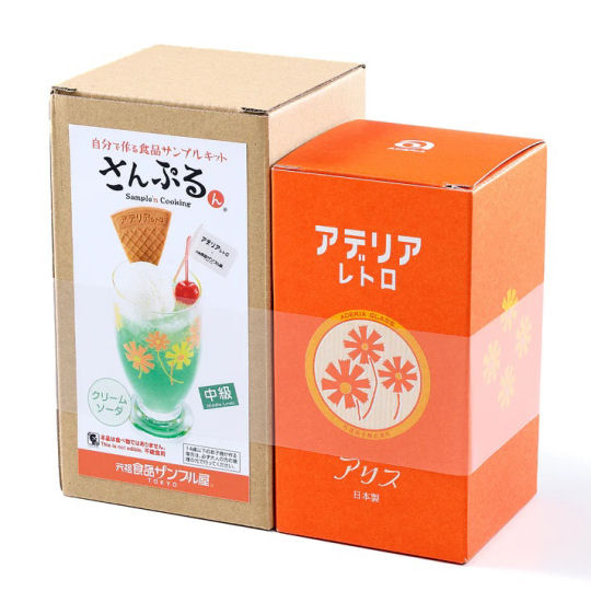 Aderia Glass Ice Cream Soda Food Sample Kit - 1970s-style vintage glass and fake food DIY set - Japan Trend Shop