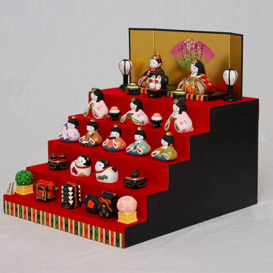 Miniature Hinamatsuri Ceramic Dolls Set - Traditional Girls' Day decoration - Japan Trend Shop