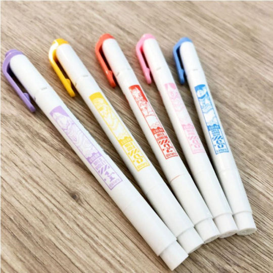 Evangelion Mildliner Markers (5 Pack) - Anime highlighter pens pack - Japan Trend Shop