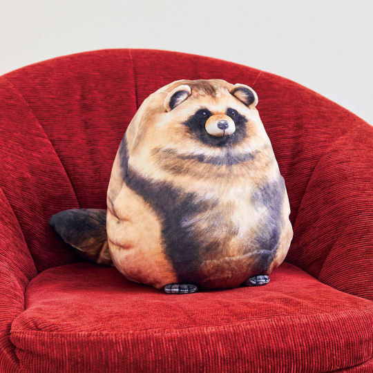 Ezo Tanuki Shapeshifting Cushion - Hokkaido raccoon dog theme reversible cushion - Japan Trend Shop