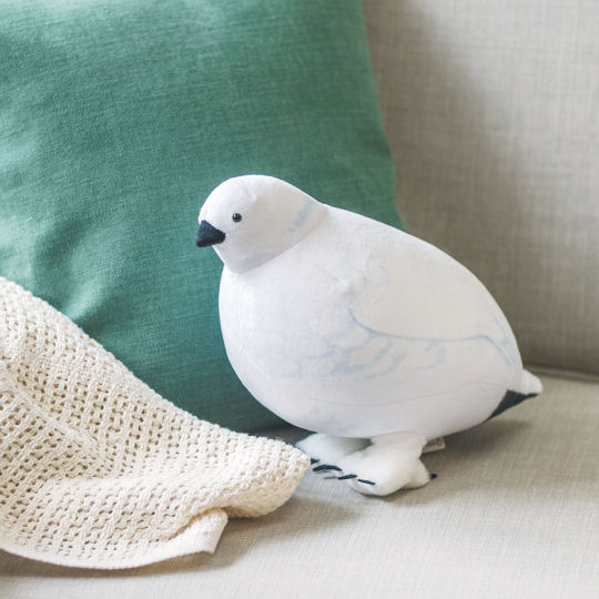 Fluffy Ptarmigan Cushion - Soft life-size bird design - Japan Trend Shop