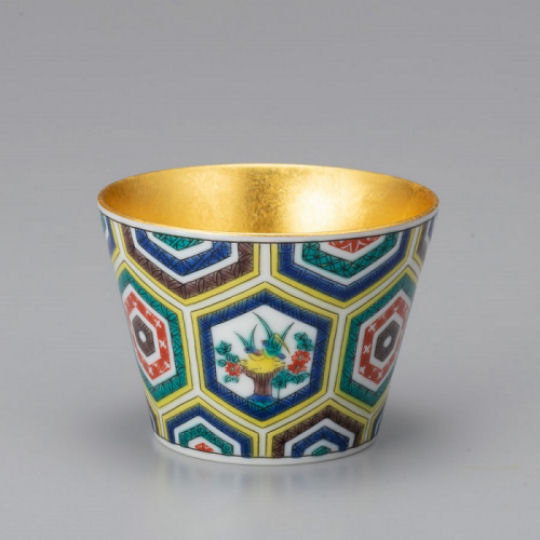 Hakuichi Kutani Porcelain Gold Leaf Ko-Kutani Cup - Traditional Ishikawa Prefecture gold foil drinkware - Japan Trend Shop