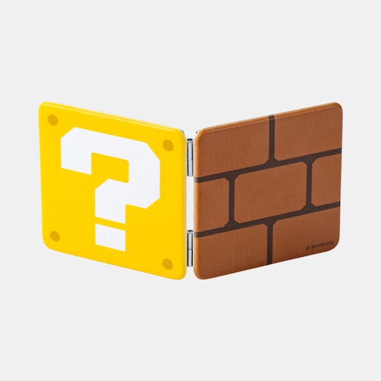Super Mario Question and Brick Block Pocket Mirror - Nintendo video game personal grooming accessory - Japan Trend Shop