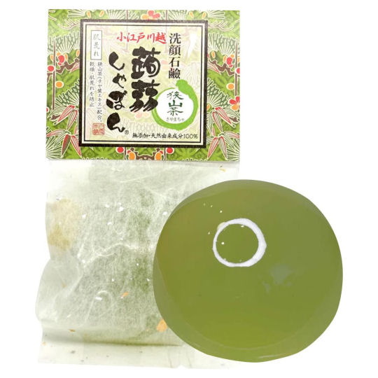 Konnyaku Shabon Kawagoe Konjac Sayama Tea Face Soap - Konjaku and tea facial cleanser - Japan Trend Shop