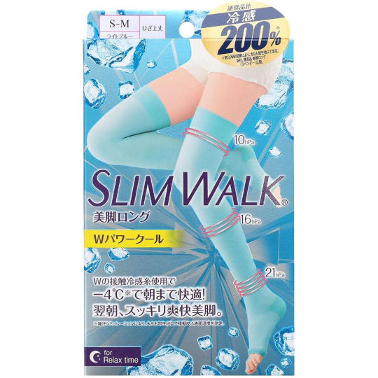 Slim Walk Double Power Cool Stockings - Cooling compression legwear - Japan Trend Shop