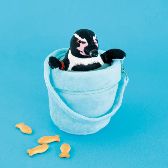 Penguin in a Bucket Pouch - Mini bag inspired by Saitama zoo celebrity penguin - Japan Trend Shop