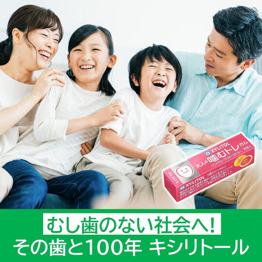 Lotte Xylitol Chewing Training Gum Pink Grapefruit (Pack of 15) - Mouth-exercise gum - Japan Trend Shop