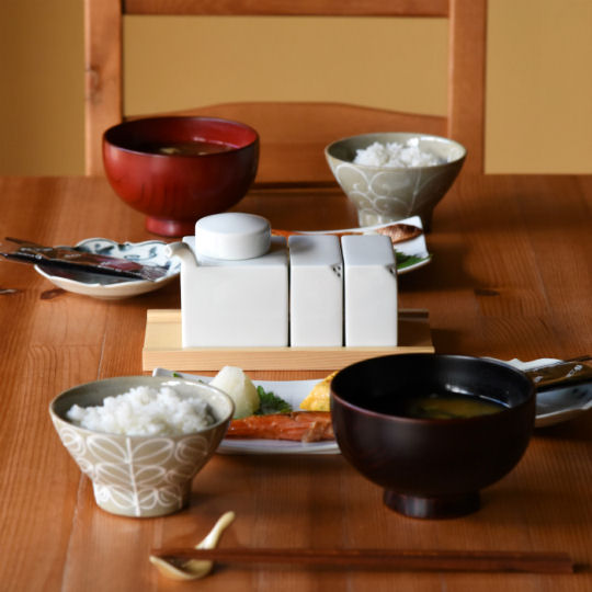 Hakusan Sue Porcelain Condiment Vessels Set - Ceramic salt and pepper shakers, soy sauce pot - Japan Trend Shop