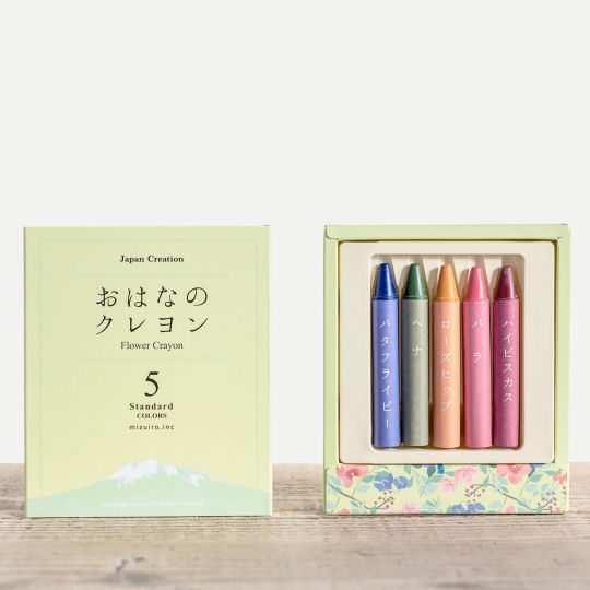 Mizuiro Flower Crayons Set - Flower-themed coloring book and crayon pack - Japan Trend Shop