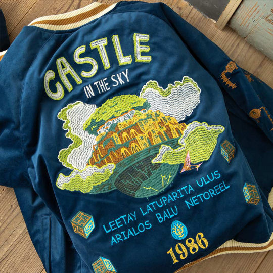 Laputa: Castle in the Sky Sukajan Jacket - Hayao Miyazaki anime embroidered jacket - Japan Trend Shop