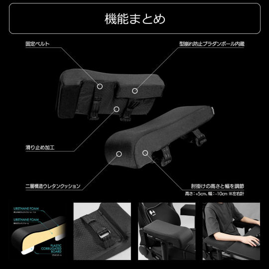 Bauhutte Gaming Armrest Cushion Wide - Forearm posture correction cushion for power users - Japan Trend Shop