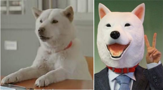 Softbank Otousan Hundemaske - Inoffizielle Weißer Shiba Hundemaske - Japan Trend Shop