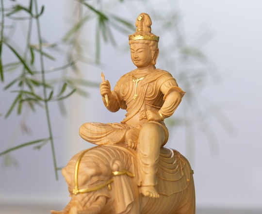 Taishakuten Sakra Buddhist Deity Wooden Statue