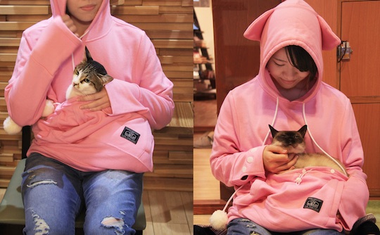 Mewgaroo Hoodie Pet Pouch Sweatshirt (Pink)